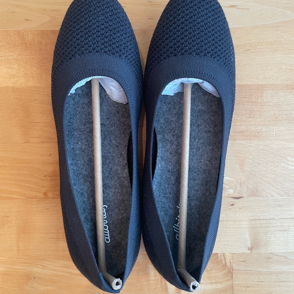 NIB Allbirds Tree Breezers Ballet Flats Shoes Navy Womens Size 8.5